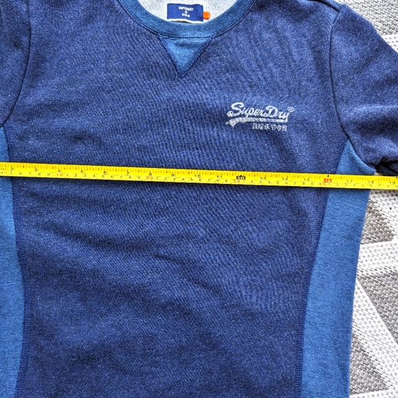 Men's XS two tone blue Super-Dry Vintage Crew Sweater - Picture 9 of 12